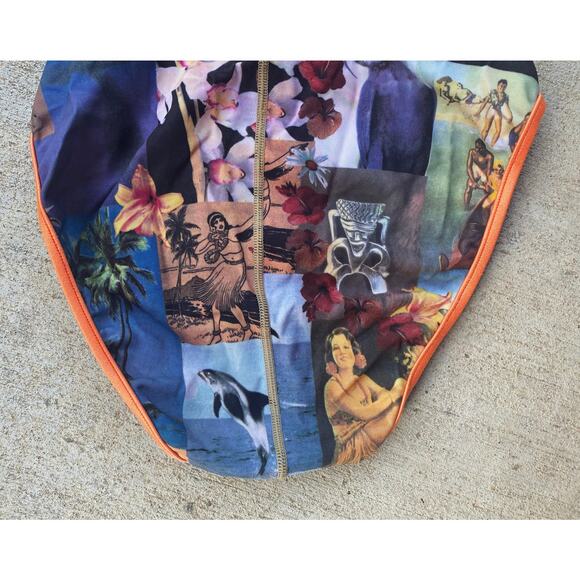 vintage 90s SPEEDO Hawaiian Print REVERSIBLE SWIMSUIT xs/0 tropical photo y2k - Picture 7 of 10